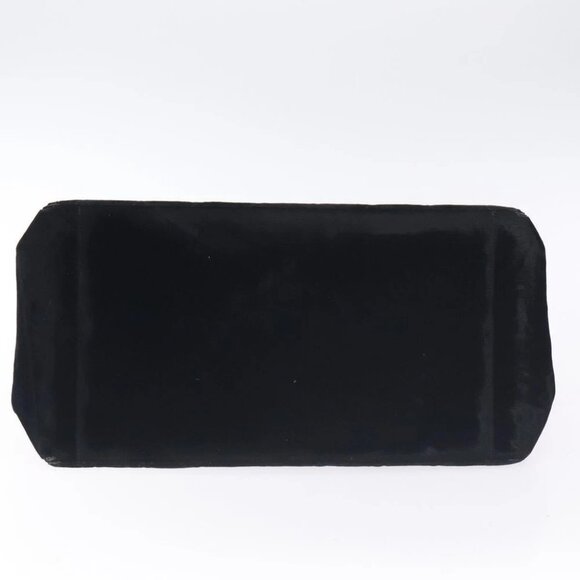 CHANEL Matelasse COCO Mark Chain Hand Bag Velor Black Silver CC Auth 130198 - Picture 6 of 16